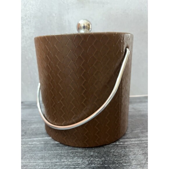 Kraftware Ice Bucket Brown  Vintage 1960's Retro Bar-Ware Mid Century Modern - Picture 2 of 10